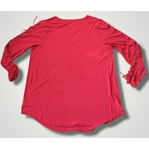 Torrid Super Soft Knits Laced Sleeve V-Neck Top Red Size 1(1X) - Picture 8 of 8